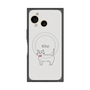 プレミアムスクエアケース with SnapMag［ 蝶ネクタイねこ - White ］