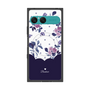 プレミアムスクエアケース with SnapMag［ ツインドットフラワー - Navy ］