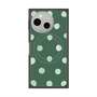 プレミアムスクエアケース with SnapMag［ 水彩ドット・レトロカラー - Green ］