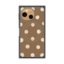 プレミアムスクエアケース with SnapMag［ 水彩ドット・レトロカラー - Brown ］