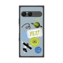 プレミアムスクエアケース with SnapMag［ Playful sticker - Dusty Blue ］