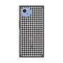 プレミアムスクエアケース with SnapMag［ Houndstooth Pattern Black with LANVIN en Bleu logo- ランバン 千鳥格子柄 ブラック ］