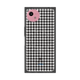 プレミアムスクエアケース with SnapMag［ Houndstooth Pattern Black with LANVIN en Bleu logo- ランバン 千鳥格子柄 ブラック ］