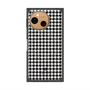 プレミアムスクエアケース with SnapMag［ Houndstooth Pattern Black with LANVIN en Bleu logo- ランバン 千鳥格子柄 ブラック ］