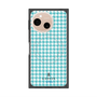 プレミアムスクエアケース with SnapMag［ Houndstooth Pattern Blue with LANVIN en Bleu logo- ランバン 千鳥格子柄 ブルー ］