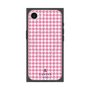 プレミアムスクエアケース with SnapMag［ Houndstooth Pattern Pink with LANVIN en Bleu logo- ランバン 千鳥格子柄 ピンク ］