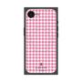プレミアムスクエアケース with SnapMag［ Houndstooth Pattern Pink with LANVIN en Bleu logo- ランバン 千鳥格子柄 ピンク ］