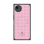 プレミアムスクエアケース with SnapMag［ Houndstooth Pattern Pink with LANVIN en Bleu logo- ランバン 千鳥格子柄 ピンク ］