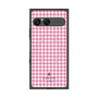 プレミアムスクエアケース with SnapMag［ Houndstooth Pattern Pink with LANVIN en Bleu logo- ランバン 千鳥格子柄 ピンク ］