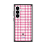 プレミアムスクエアケース with SnapMag［ Houndstooth Pattern Pink with LANVIN en Bleu logo- ランバン 千鳥格子柄 ピンク ］