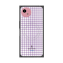 プレミアムスクエアケース with SnapMag［ Houndstooth Pattern Purple -with LANVIN en Bleu logo ランバン 千鳥格子柄 パープル ］