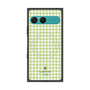 プレミアムスクエアケース with SnapMag［ Houndstooth Pattern Green with LANVIN en Bleu logo- ランバン 千鳥格子柄 グリーン ］