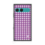 プレミアムスクエアケース with SnapMag［ Checkered Purple - ギンガムチェック パープル ］