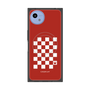 プレミアムスクエアケース with SnapMag［ Racing checkered flag Red - レーシングチェッカーフラッグ レッド ］