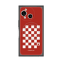 プレミアムスクエアケース with SnapMag［ Racing checkered flag Red - レーシングチェッカーフラッグ レッド ］