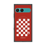 プレミアムスクエアケース with SnapMag［ Racing checkered flag Red - レーシングチェッカーフラッグ レッド ］