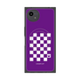 プレミアムスクエアケース with SnapMag［ Racing checkered flag Purple - レーシングチェッカーフラッグ パープル ］