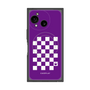 プレミアムスクエアケース with SnapMag［ Racing checkered flag Purple - レーシングチェッカーフラッグ パープル ］