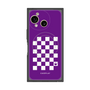 プレミアムスクエアケース with SnapMag［ Racing checkered flag Purple - レーシングチェッカーフラッグ パープル ］
