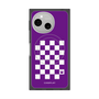 プレミアムスクエアケース with SnapMag［ Racing checkered flag Purple - レーシングチェッカーフラッグ パープル ］