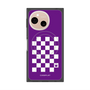 プレミアムスクエアケース with SnapMag［ Racing checkered flag Purple - レーシングチェッカーフラッグ パープル ］