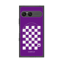 プレミアムスクエアケース with SnapMag［ Racing checkered flag Purple - レーシングチェッカーフラッグ パープル ］