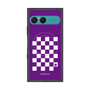 プレミアムスクエアケース with SnapMag［ Racing checkered flag Purple - レーシングチェッカーフラッグ パープル ］