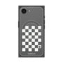 プレミアムスクエアケース with SnapMag［ Racing checkered flag White - レーシングチェッカーフラッグ ホワイト ］