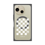 プレミアムスクエアケース with SnapMag［ Racing checkered flag White - レーシングチェッカーフラッグ ホワイト ］