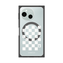 プレミアムスクエアケース with SnapMag［ Racing checkered flag White - レーシングチェッカーフラッグ ホワイト ］