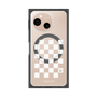 プレミアムスクエアケース with SnapMag［ Racing checkered flag White - レーシングチェッカーフラッグ ホワイト ］