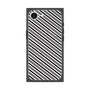 プレミアムスクエアケース with SnapMag［ Small Stripe - Gray × Black ］