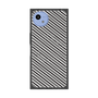 プレミアムスクエアケース with SnapMag［ Small Stripe - Gray × Black ］