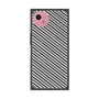 プレミアムスクエアケース with SnapMag［ Small Stripe - Gray × Black ］