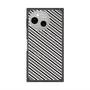 プレミアムスクエアケース with SnapMag［ Small Stripe - Gray × Black ］