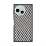 プレミアムスクエアケース with SnapMag［ Small Stripe - Gray × Black ］