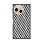 プレミアムスクエアケース with SnapMag［ Small Stripe - Gray × Black ］