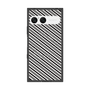 プレミアムスクエアケース with SnapMag［ Small Stripe - Gray × Black ］