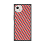 プレミアムスクエアケース with SnapMag［ Small Stripe - Red × Black ］