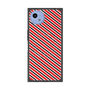 プレミアムスクエアケース with SnapMag［ Small Stripe - Red × Black ］