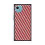 プレミアムスクエアケース with SnapMag［ Small Stripe - Red × Black ］