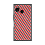 プレミアムスクエアケース with SnapMag［ Small Stripe - Red × Black ］