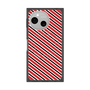 プレミアムスクエアケース with SnapMag［ Small Stripe - Red × Black ］