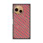プレミアムスクエアケース with SnapMag［ Small Stripe - Red × Black ］
