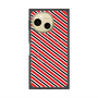 プレミアムスクエアケース with SnapMag［ Small Stripe - Red × Black ］