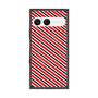 プレミアムスクエアケース with SnapMag［ Small Stripe - Red × Black ］