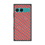 プレミアムスクエアケース with SnapMag［ Small Stripe - Red × Black ］