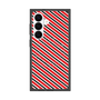 プレミアムスクエアケース with SnapMag［ Small Stripe - Red × Black ］