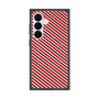 プレミアムスクエアケース with SnapMag［ Small Stripe - Red × Black ］