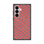 プレミアムスクエアケース with SnapMag［ Small Stripe - Red × Black ］